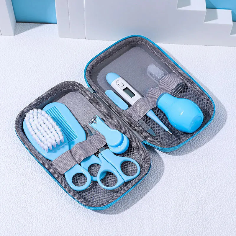 8-piece Comb Nose Inhaler EVA Package Care Set 8pcs Cute Newborn Baby Multifunctional Baby Nail Clippers