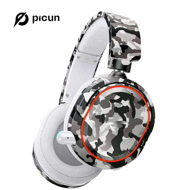 Picun G2 2.4G Wireless Gaming Headset Bluetooth Headphones 5ms Low Latency 7.1 Surround ENC Mic For PC PS4 PS5 Phone Switch