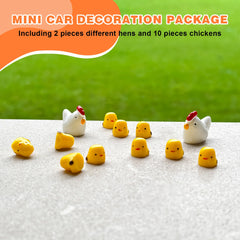 Cute Mini Chickens Car Dashboard Accessories Fun Chicks Car Rearview Mirror Decor Interior Ornaments Fairy Garden Home Car Gifts