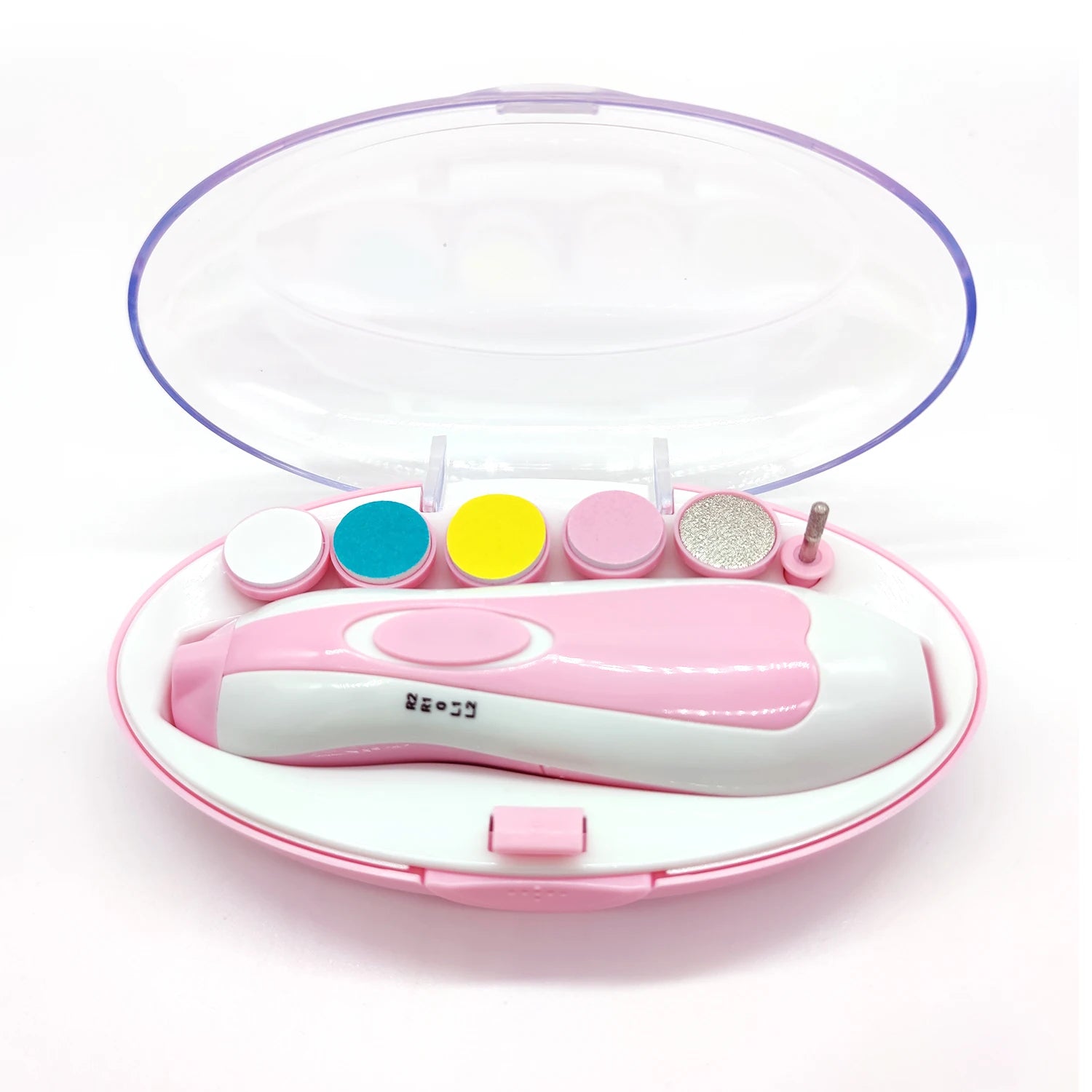 Baby electric nail grinder, available in pink and blue, specially designed for newborn care, safer and more reassuring