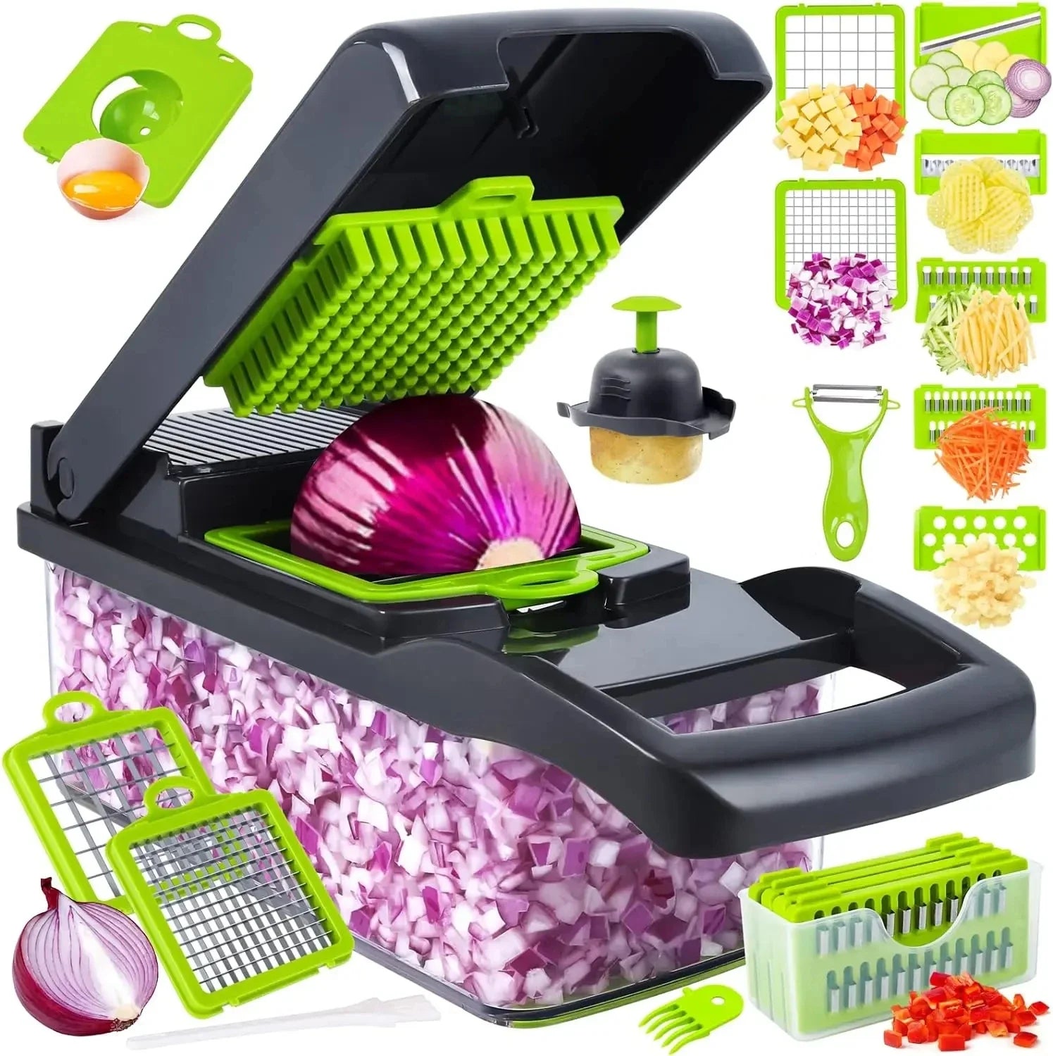 12 in 1 Multifunctional Vegetable Cutter Food Chopper Potato Slicer Carrot Grater Onion Shredder Salad Cutter Kitchen Gadgets