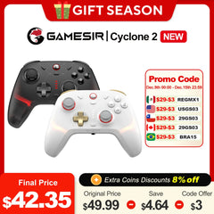 Gamesir Cyclone 2 Pro Nintendo Switch Wireless Gaming Controller RGB Gamepad for Switch PC Android Ios New MAG-RES TMR Joysticks