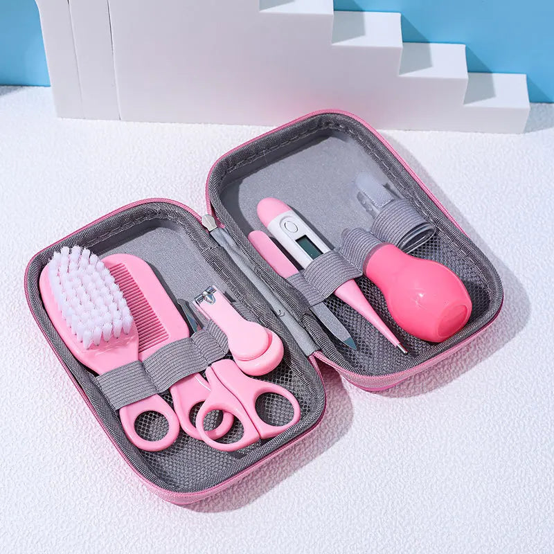 8-piece Comb Nose Inhaler EVA Package Care Set 8pcs Cute Newborn Baby Multifunctional Baby Nail Clippers