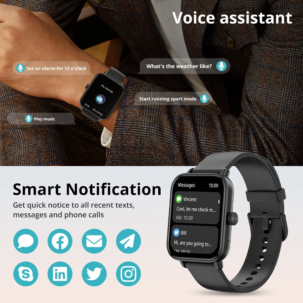 COLMI Voice Calling Smartwatch Men 24H Health Monitor 100+ Sports Modes, Bluetooth Smart Watch Women 1.9 inch Display