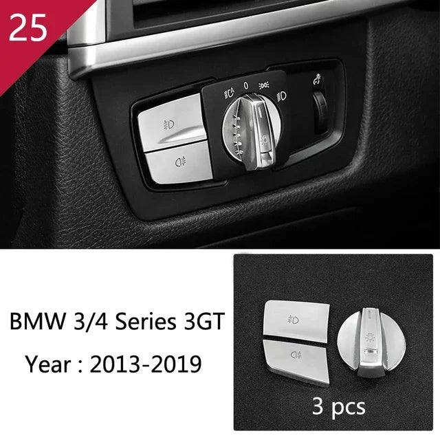 For BMW 3 4 Series F30 F31 F34 F36 Car Styling interior Buttons panel frame Decoration Cover Trim stainless steel Accessories