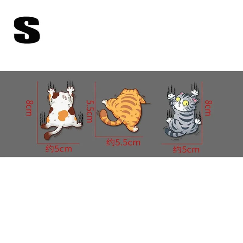 Three Cats Funny Car Sticker Cat Climbing Pet Animal Styling Stickers Car Body Decoration Creative Decals Auto Decor Accessories