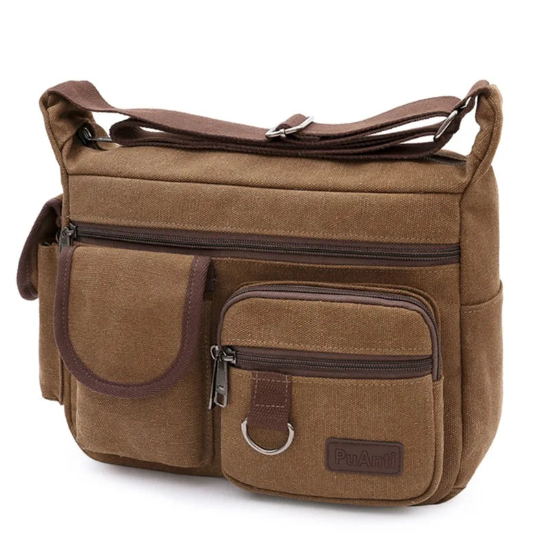 Men Canvas Shoulder Bags Casual Tote Travel Men's Crossbody Bag Luxury Messenger Bags Fashion High Quality Handbag