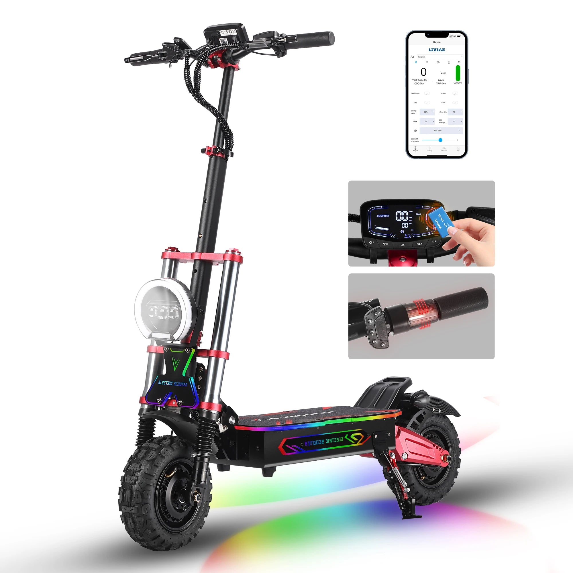 Electric Scooter Nfc Activation App Control Long Endurance Mileage High Performance Comfortable Foldableing Pedal Scooter