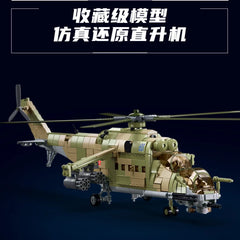 Sluban Assembled building blocks MI24S armed transport helicopter KA52S gunship model boy toy birthday gift