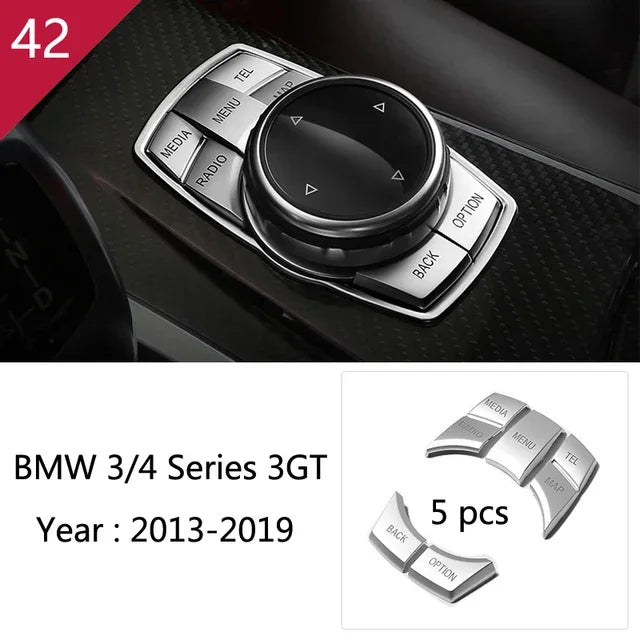 For BMW 3 4 Series F30 F31 F34 F36 Car Styling interior Buttons panel frame Decoration Cover Trim stainless steel Accessories