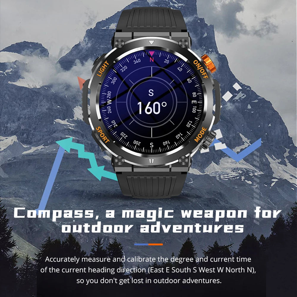 COLMI V68 1.46'' HD Display Smartwatch Men 100 Sports Modes Compass Flashlight Military Grade Toughness Smart Watch