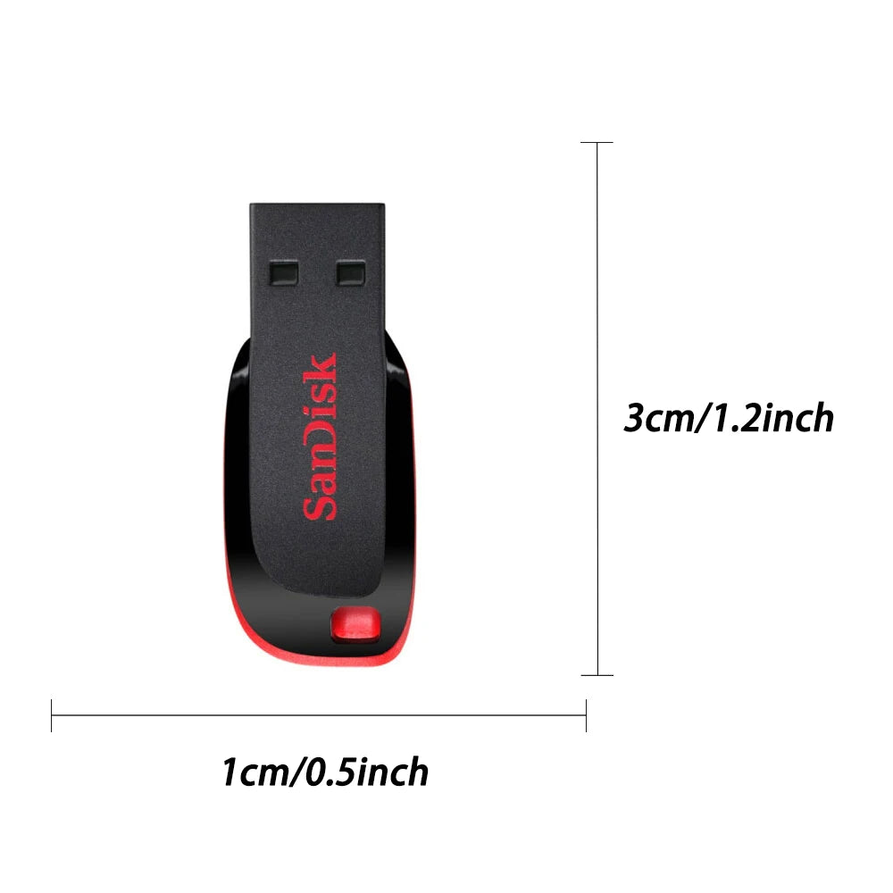 Sandisk Pendrive 128gb 64gb 32gb 16gb Mini USB Flash Drive 32 64 128 16 GB Pen Drive 2.0 USB Stick Disk on Key Memory For Phone