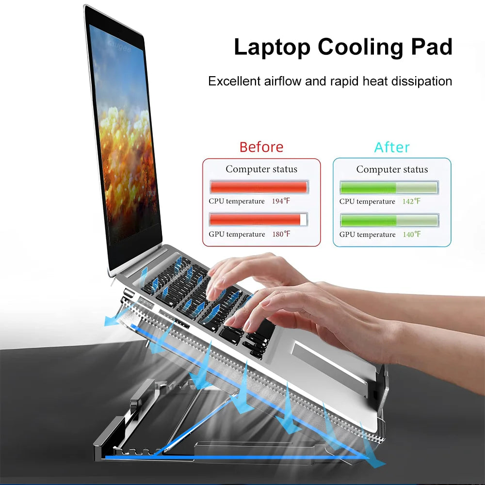 Gaming Laptop Cooler For Macbook Air Pro Dell 12-16 Inch Notebook Laptop Cooling Pad Wind 2 Fans Heat Sink Laptop Stand Radiator