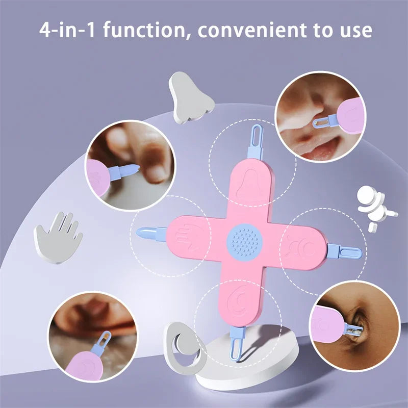 4-in-1 Care Gadget Baby Dig Booger Clip Infants Ear Nose Navel Clean Tools Kids Tweezers Cleaning Toddler Nasal Care Supplies