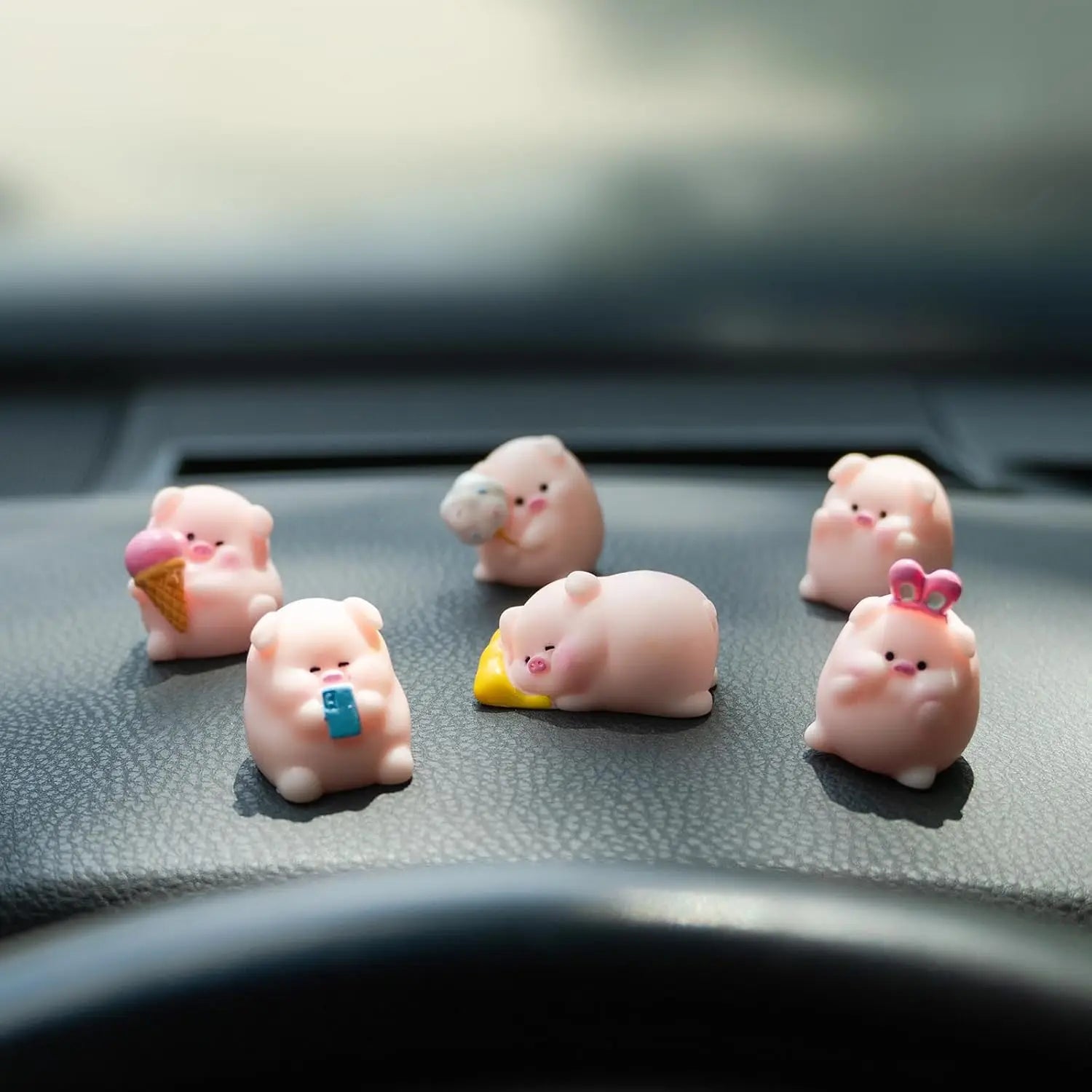 Cute Mini Chickens Car Dashboard Accessories Fun Chicks Car Rearview Mirror Decor Interior Ornaments Fairy Garden Home Car Gifts