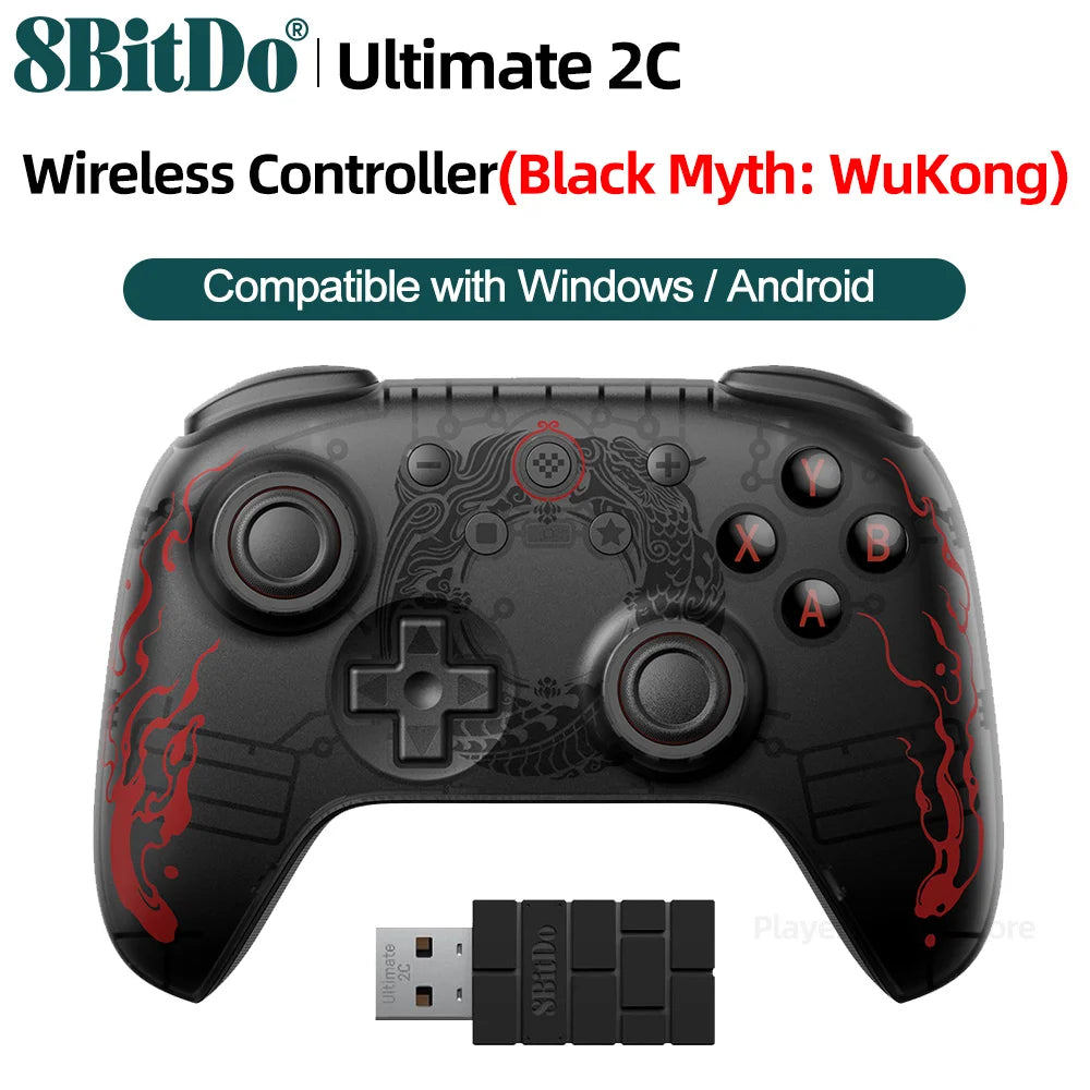 8BitDo Gamepads PC Black Myth Wukong Ultimate 2C Wireless or Wired Gaming Controller Windows 10 11 Steam Raspberry Pi Android