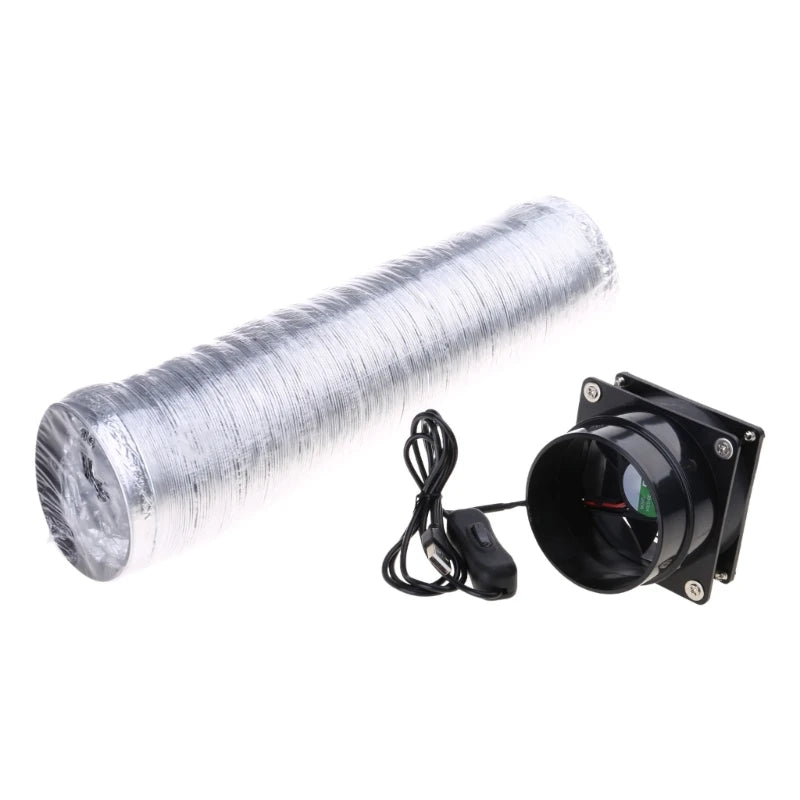 High-Performance Ventilation Fan with Powerful Suction and Plastic Duct Pipe for Effective Smoke and Dust Extraction USB