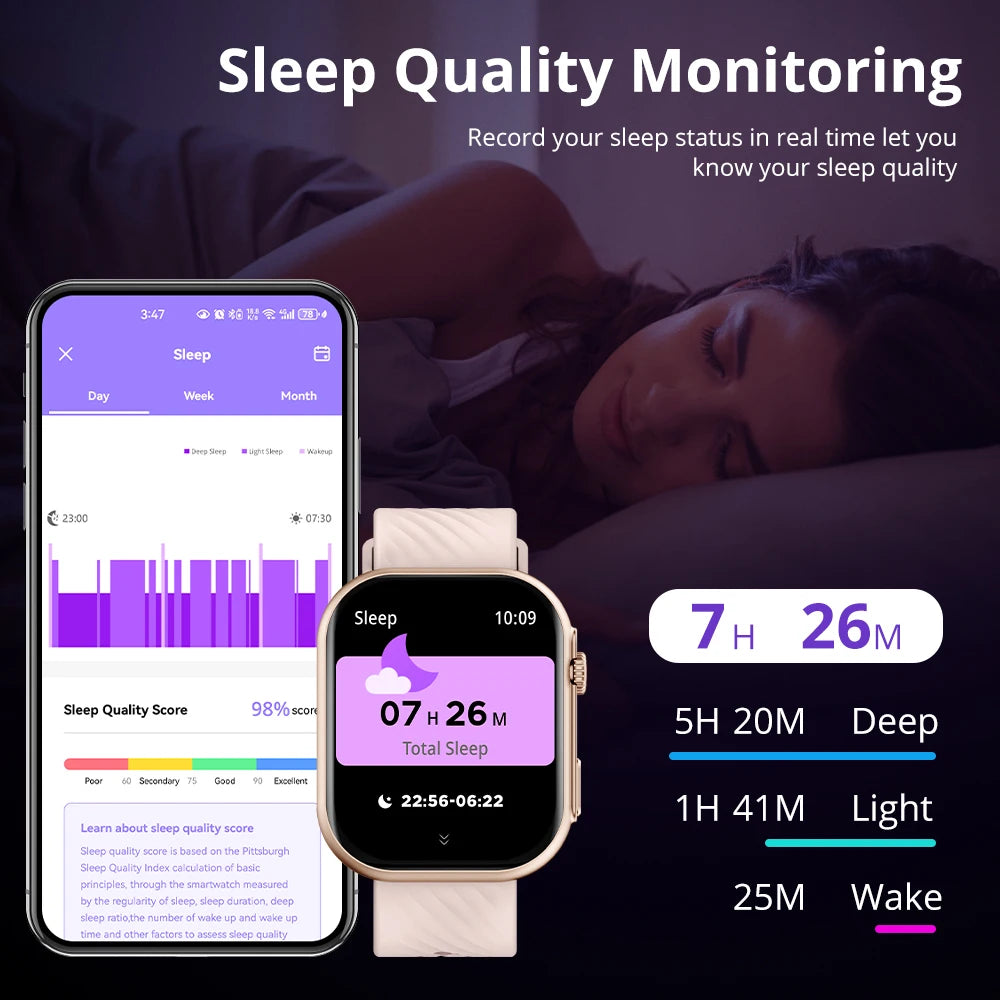 2024 COLMI P30 Plus 2.01'' Smartwatc Voice Calling 100+ Sports Modes Health Monitoring Smart Watch Men Women For Xiaomi Phone