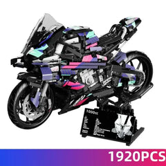 New Motorcycle Building Bocks Simulation Motorcycle Model Decoration Assembly Model Difficult Toy Boy Educational Creature Gifts