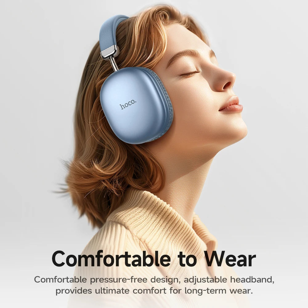 HOCO W35 Max Wireless HiFi Music Headphone 42mm Coil Speaker Candy Color Bluetooth 5.3 Sport Earphone Support AUX/TF Card Mode