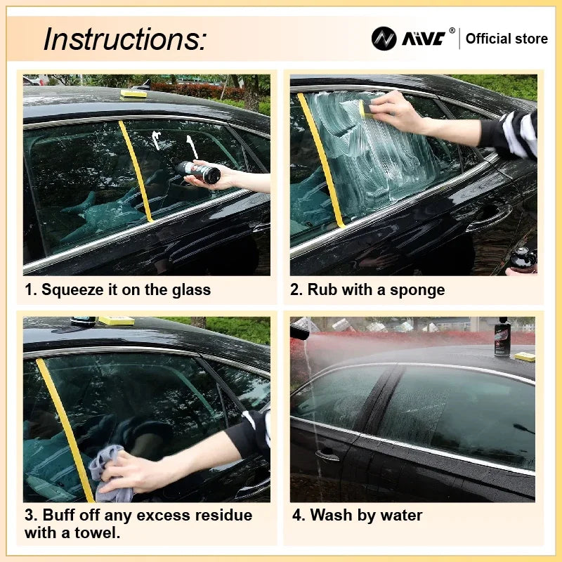 Glass Polishing Compound Car Windshield Oil Film Remover Deep Cleaner Paste Film Removal Cream Clear Window Auto Detailing