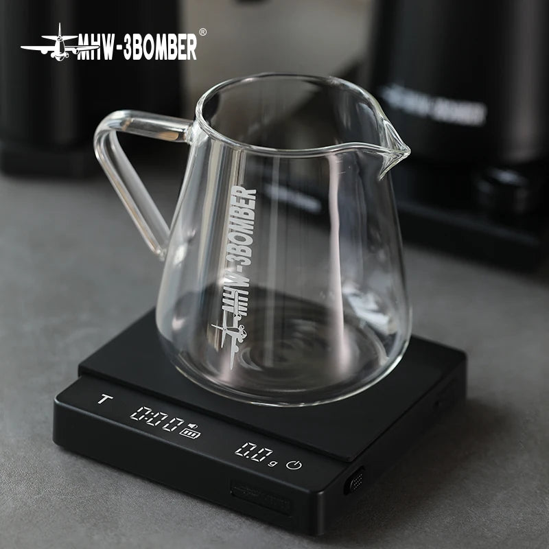 MHW-3BOMBER Digital Kitchen Coffee Scale 2000g/0.1g High Precision Cyclic Rechargeable Electronic Scale Home Barista Accessories