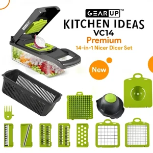 Premium 14-in-1 Vegetable and Fruits Multifuction Cutting Slicer Kitchen Tools